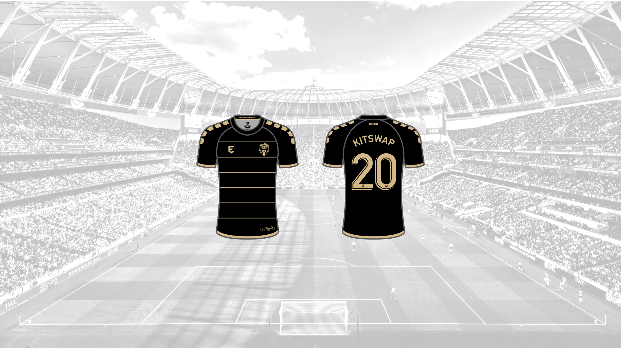 KitSwap 10th Anniversary black custom short-sleeved soccer jersey design